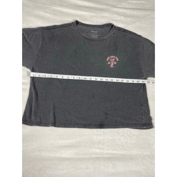RVCA Lazy Lady Club Crop Tee Women’s Small Washed Black - Picture 3 of 7